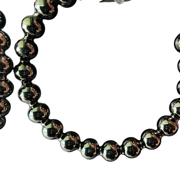 Vera Wang Silver Tone Ball Hoop Earrings Sustainably Sourced NWT - Picture 4 of 6